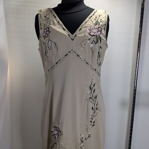 Vintage Spenser Jeremy Tan Embroidered Floral Special Occasions, Size M